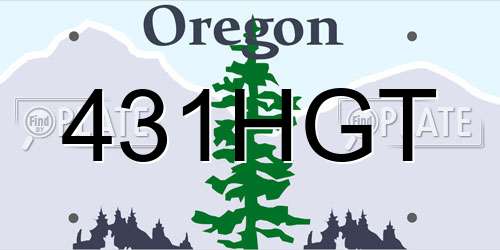 431HGT Oregon License Plate