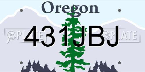431JBJ Oregon License Plate