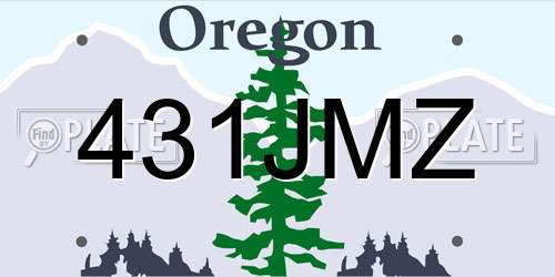 431JMZ Oregon License Plate