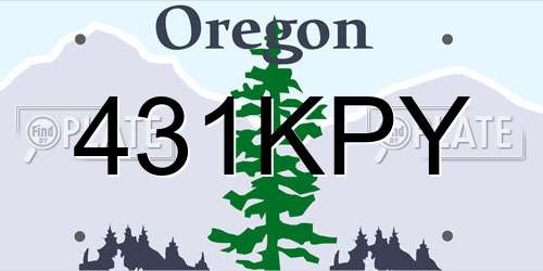 431KPY Oregon License Plate
