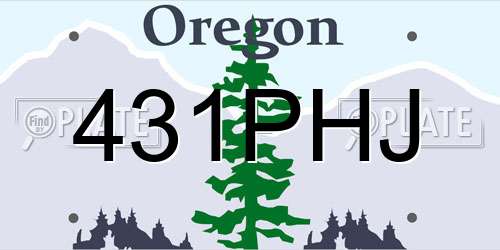431PHJ Oregon License Plate