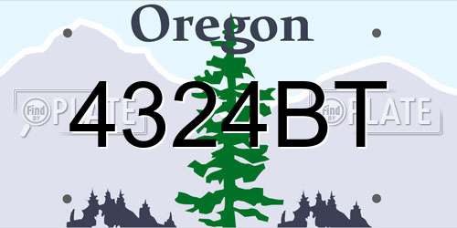 4324BT Oregon License Plate