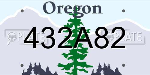 432A82 Oregon License Plate