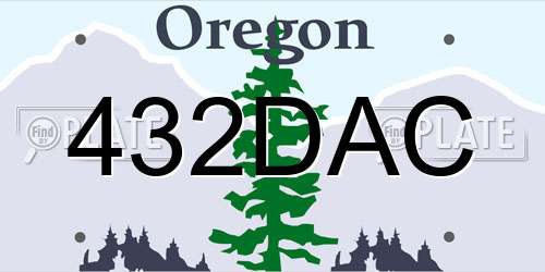 432DAC Oregon License Plate