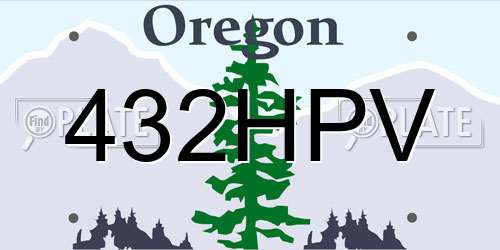 432HPV Oregon License Plate