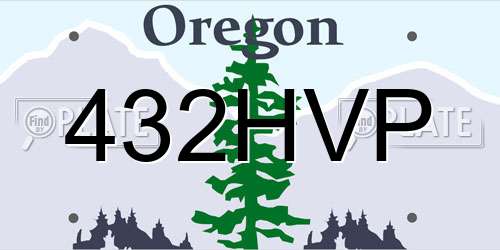 432HVP Oregon License Plate