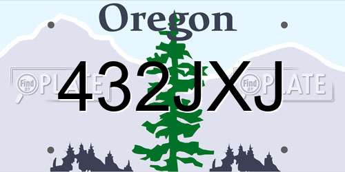 432JXJ Oregon License Plate