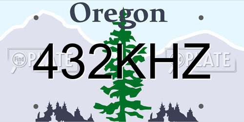 432KHZ Oregon License Plate