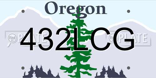432LCG Oregon License Plate