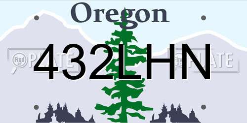 432LHN Oregon License Plate