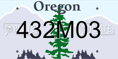 432M03 Oregon License Plate