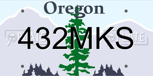 432MKS Oregon License Plate