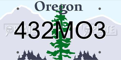 432MO3 Oregon License Plate