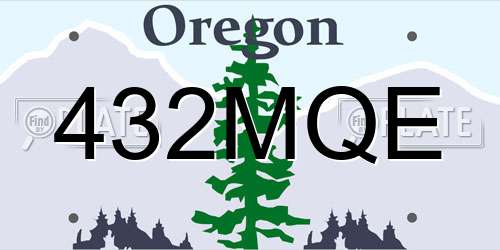 432MQE Oregon License Plate
