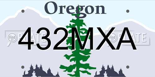 432MXA Oregon License Plate
