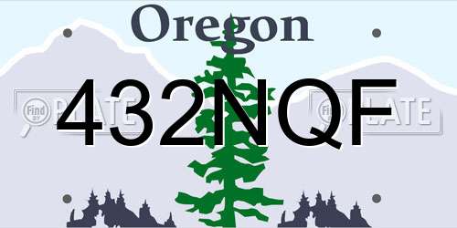 432NQF Oregon License Plate