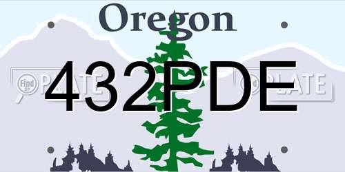 432PDE Oregon License Plate