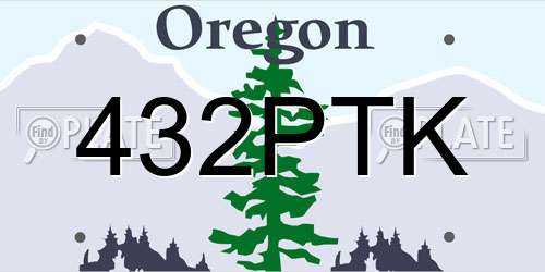 432PTK Oregon License Plate