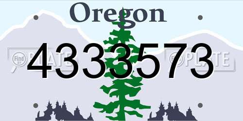 4333573 Oregon License Plate