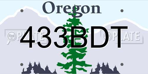 433BDT Oregon License Plate