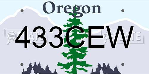 433CEW Oregon License Plate