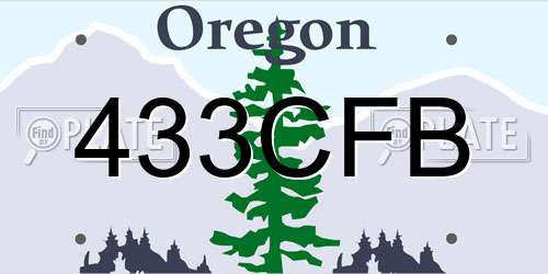 433CFB Oregon License Plate