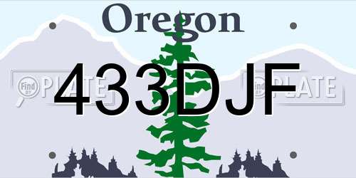 433DJF Oregon License Plate
