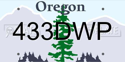 433DWP Oregon License Plate