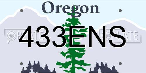 433ENS Oregon License Plate