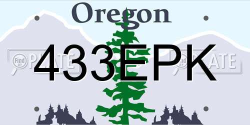 433EPK Oregon License Plate