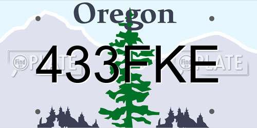 433FKE Oregon License Plate