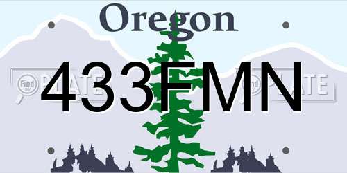 433FMN Oregon License Plate