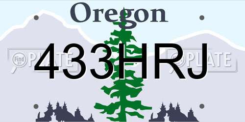433HRJ Oregon License Plate
