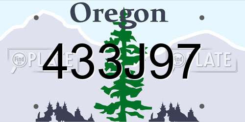 433J97 Oregon License Plate