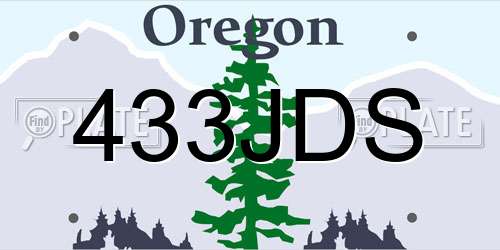 433JDS Oregon License Plate
