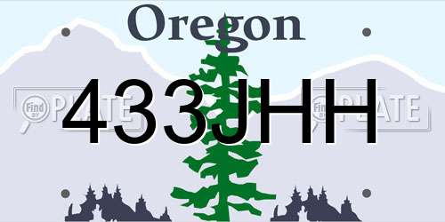 433JHH Oregon License Plate