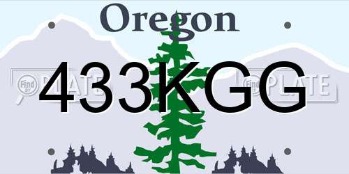 433KGG Oregon License Plate