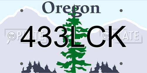 433LCK Oregon License Plate