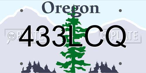 433LCQ Oregon License Plate