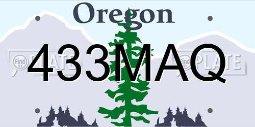 433MAQ Oregon License Plate