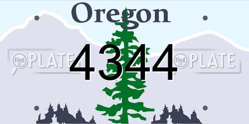 4344 Oregon License Plate