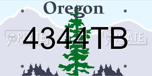 4344TB Oregon License Plate