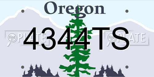 4344TS Oregon License Plate
