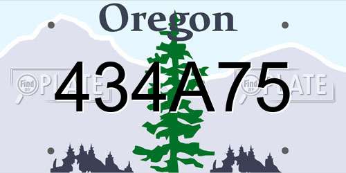 434A75 Oregon License Plate