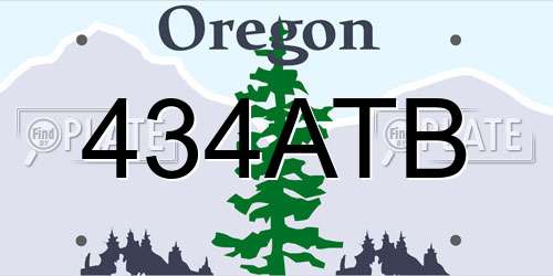 434ATB Oregon License Plate