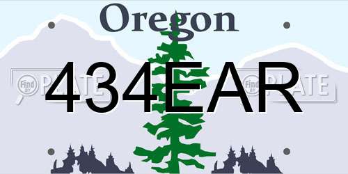 434EAR Oregon License Plate