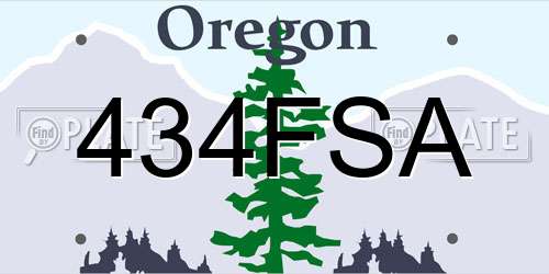 434FSA Oregon License Plate