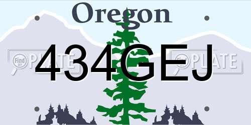 434GEJ Oregon License Plate