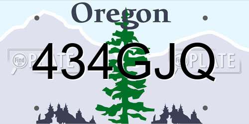 434GJQ Oregon License Plate