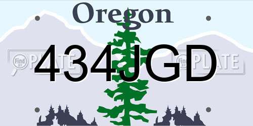 434JGD Oregon License Plate